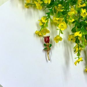 Rose Bud Micro Minimalist Vintage Brooch